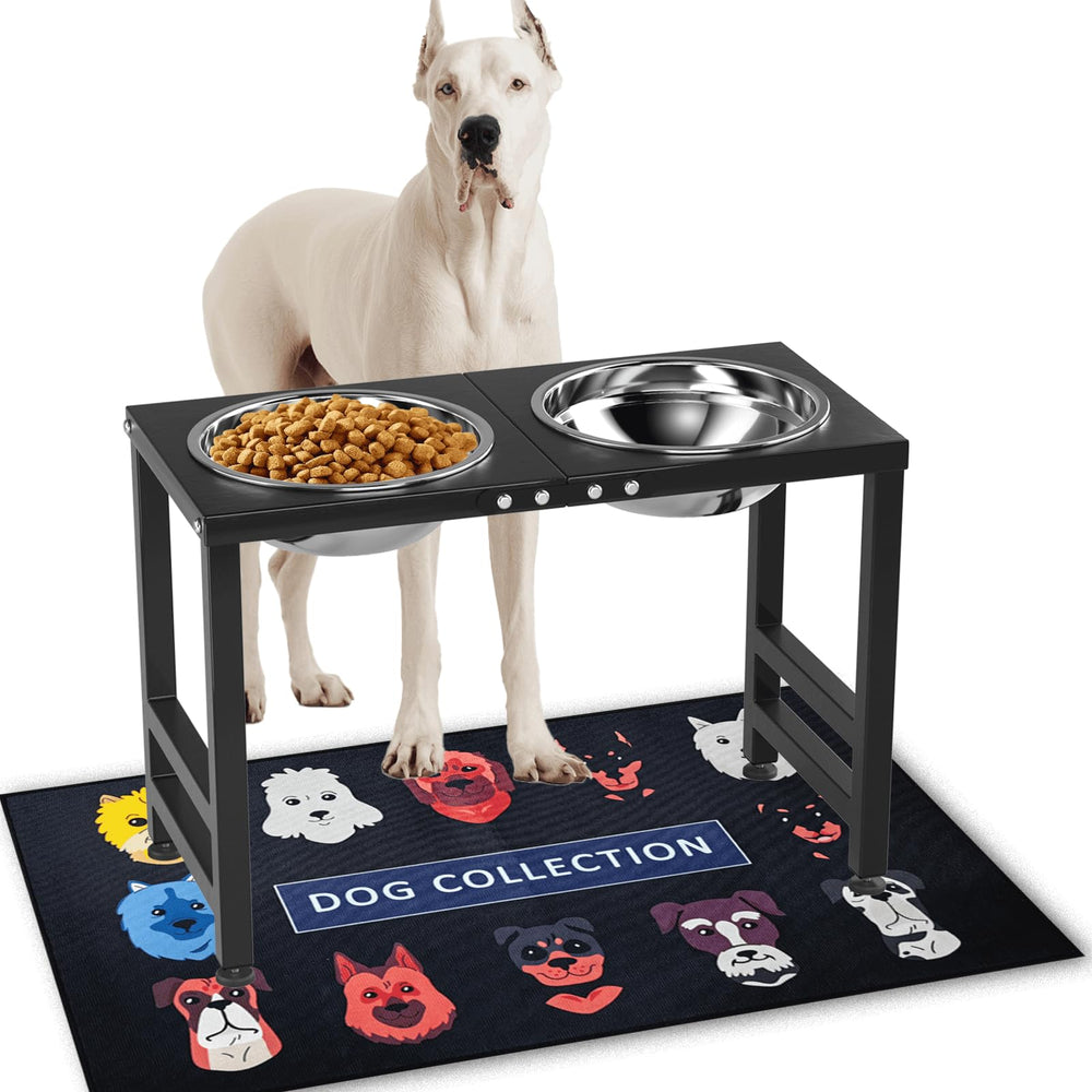 ADENGL metal elevated dog bowl stand provides comfortable feeding height for large dogs