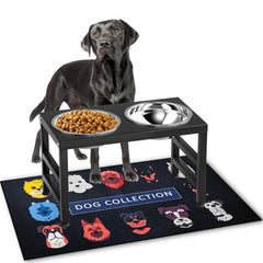ADENGL metal raised dog bowl stand at 10-inch height for comfortable meals.
