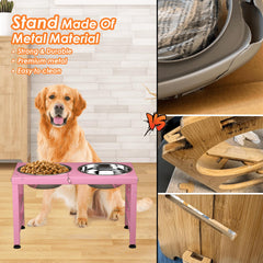 ADENGL stand features non-slip feet to keep bowls steady during meals.