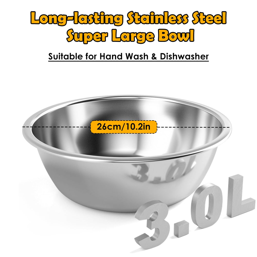 ADENGL rust-proof stainless steel bowl is hygienic and easy to clean.