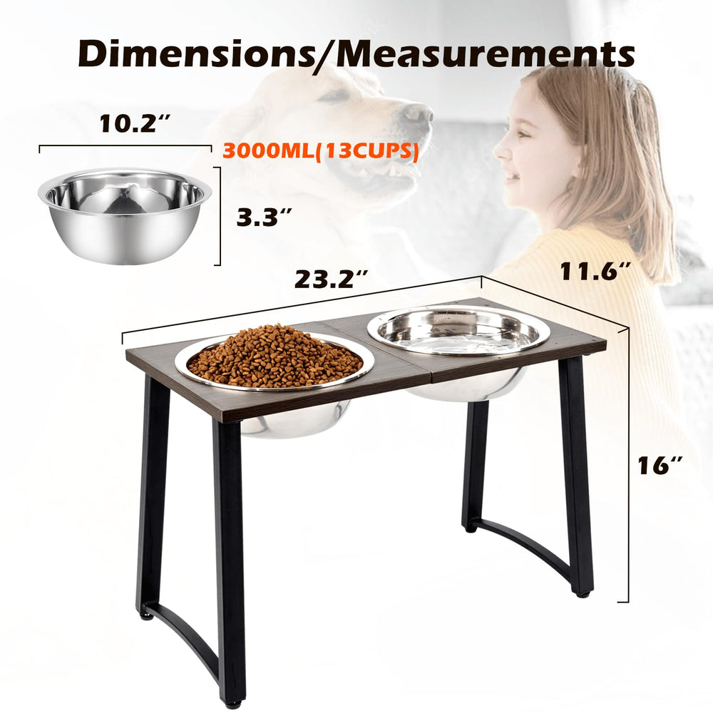ADENGL rust-resistant stainless steel bowls are removable for easy cleaning.