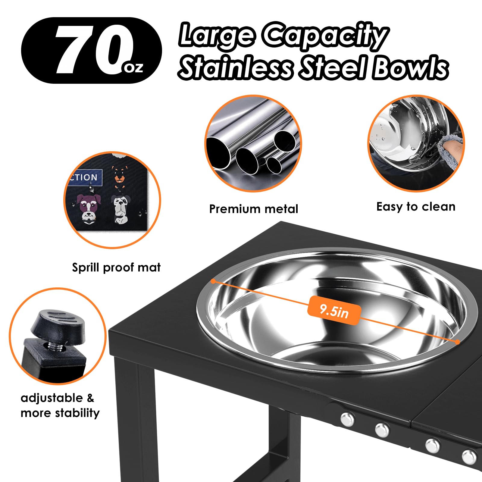 ADENGL splash-proof mat keeps floors dry under the elevated stand