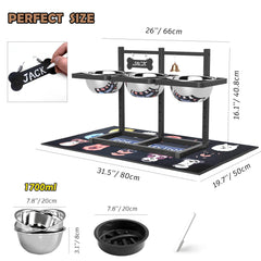 ADENGL three 1700ml bowls setup offers shared meals for multi-dog households.