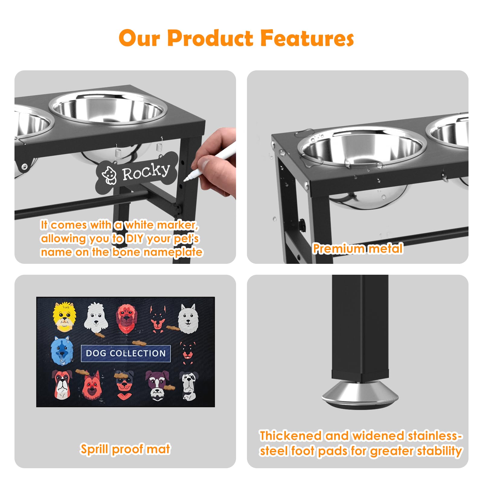 ADENGL waterproof non slip mat keeps bowls secure and floors protected