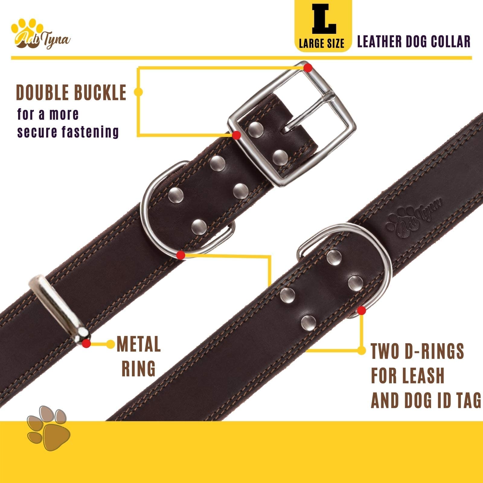 ADITYNA collar tested to withstand heavy pulls for confident outdoor adventures.
