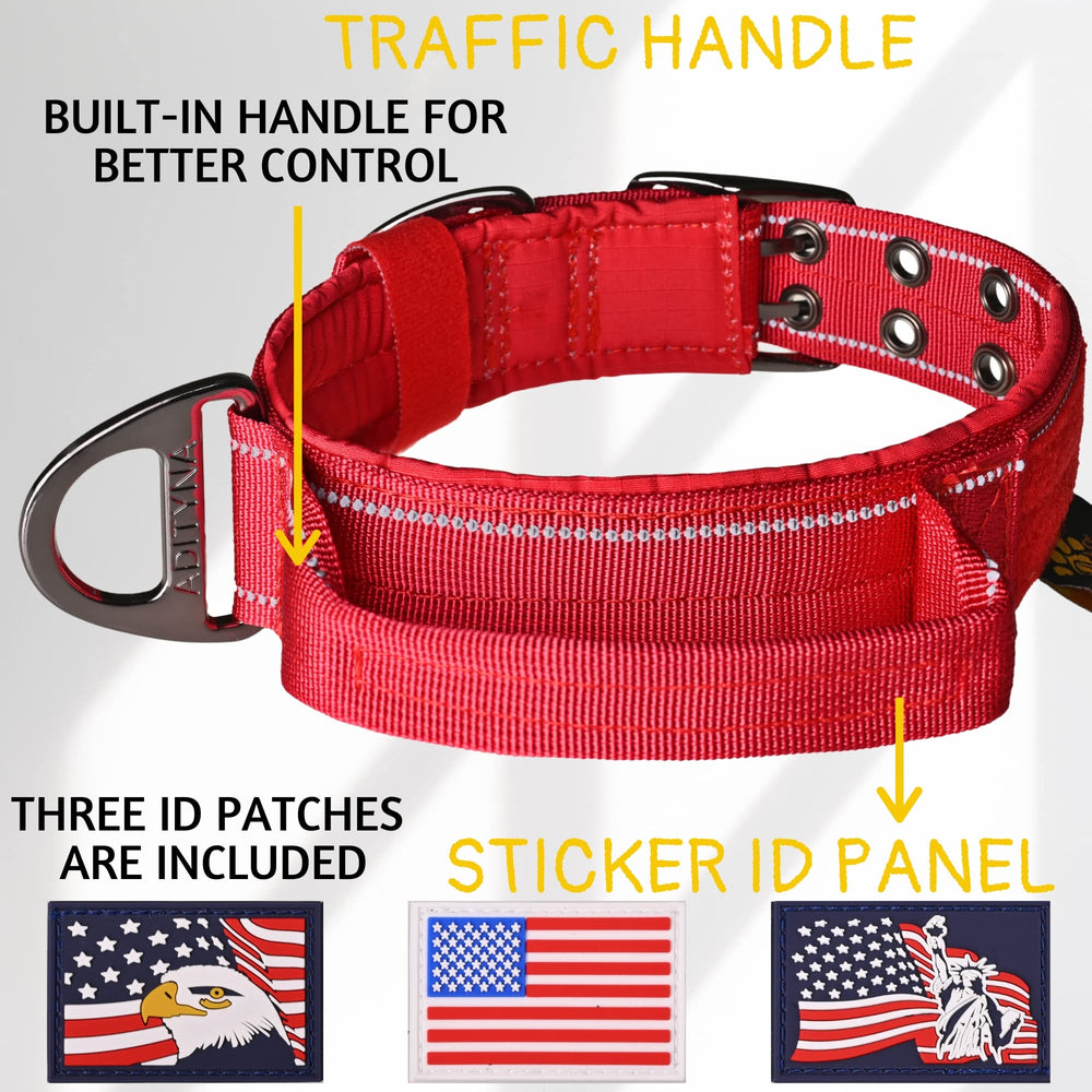ADITYNA dog collar with reflective stitching for improved night visibility