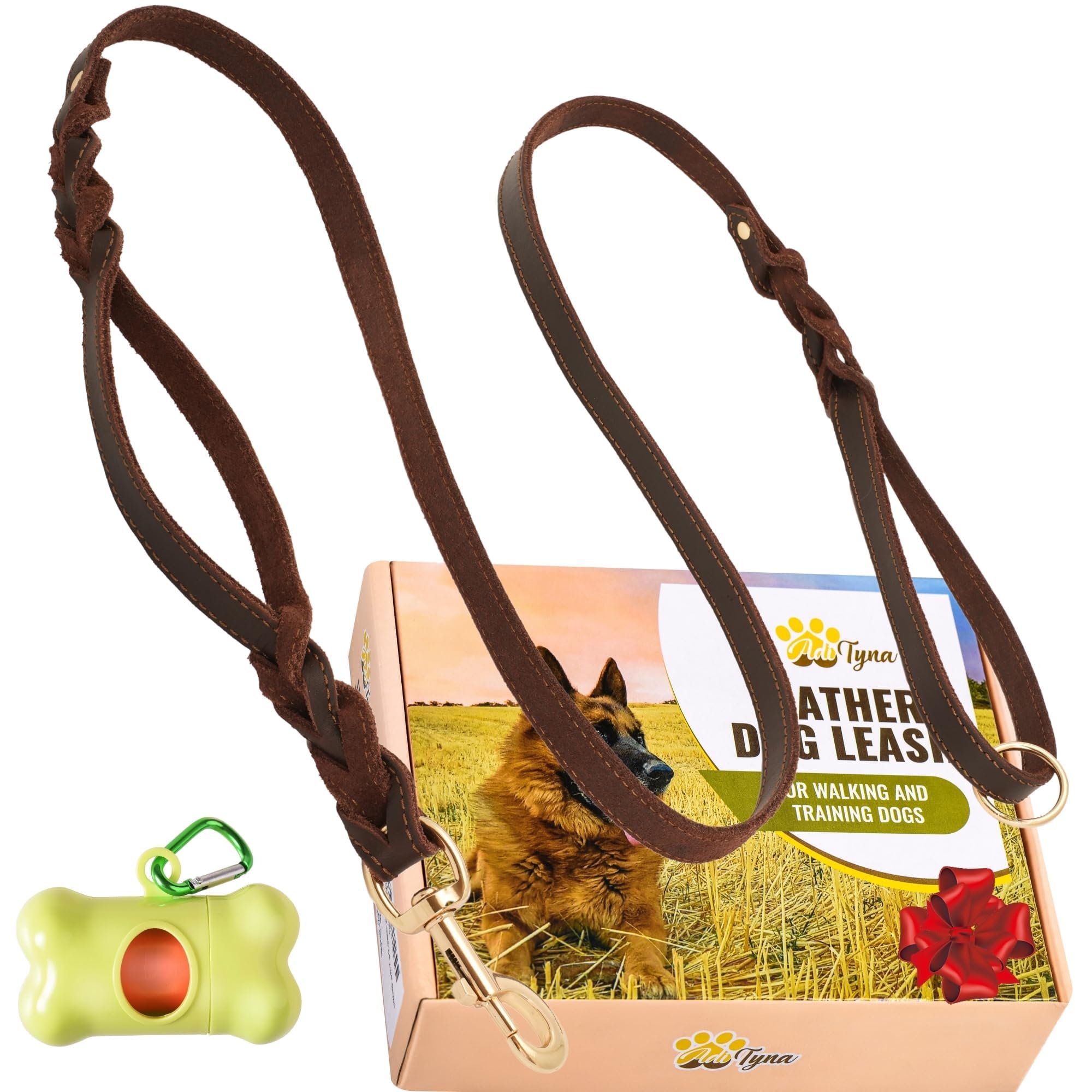 ADITYNA 6 ft training-ready leash for crowd exposure.