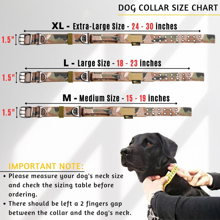 ADITYNA camo collar with training handle for easier control during walks.