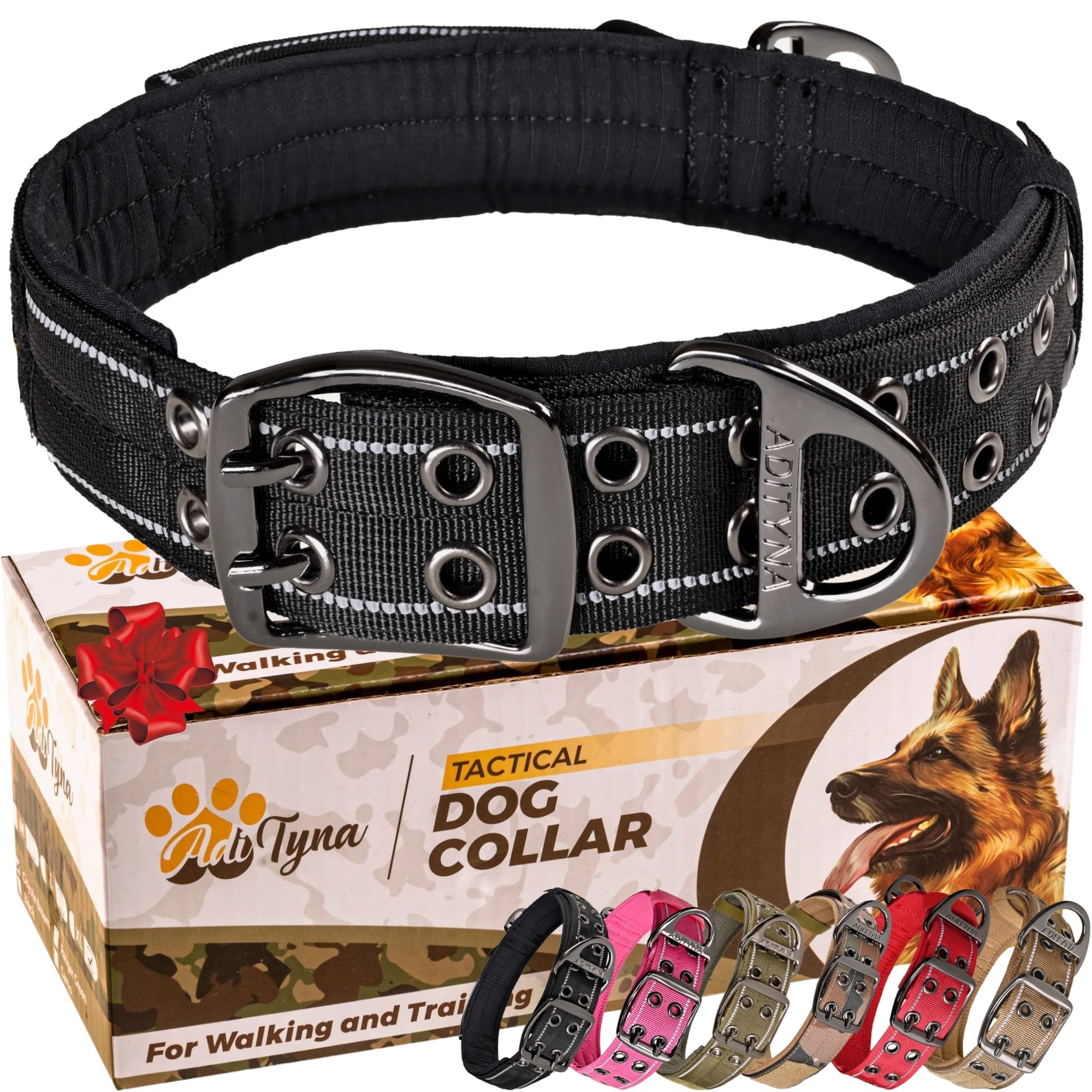 ADITYNA heavy-duty dog collar with handle for secure control during walks