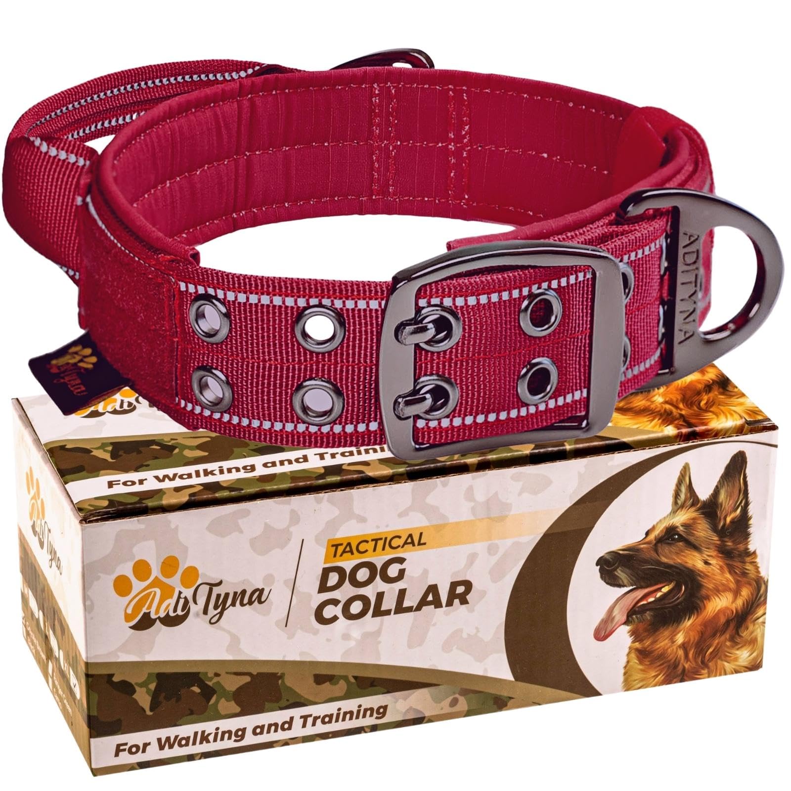 ADITYNA heavy duty dog collar for large dogs with neoprene padding