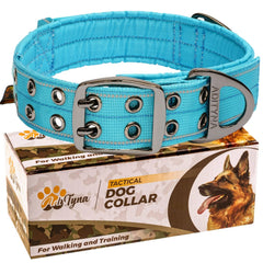 ADITYNA heavy-duty dog collar for large breeds with handle for controlled training sessions.