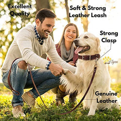 ADITYNA soft leather handle for a comfortable grip when your dog pulls.