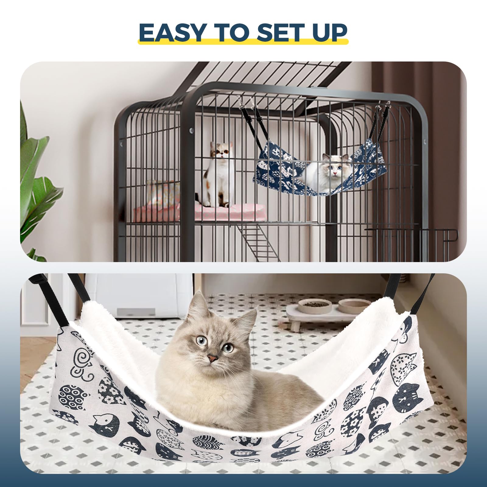 Admaison portable cat hammock ideal for travel or cages.