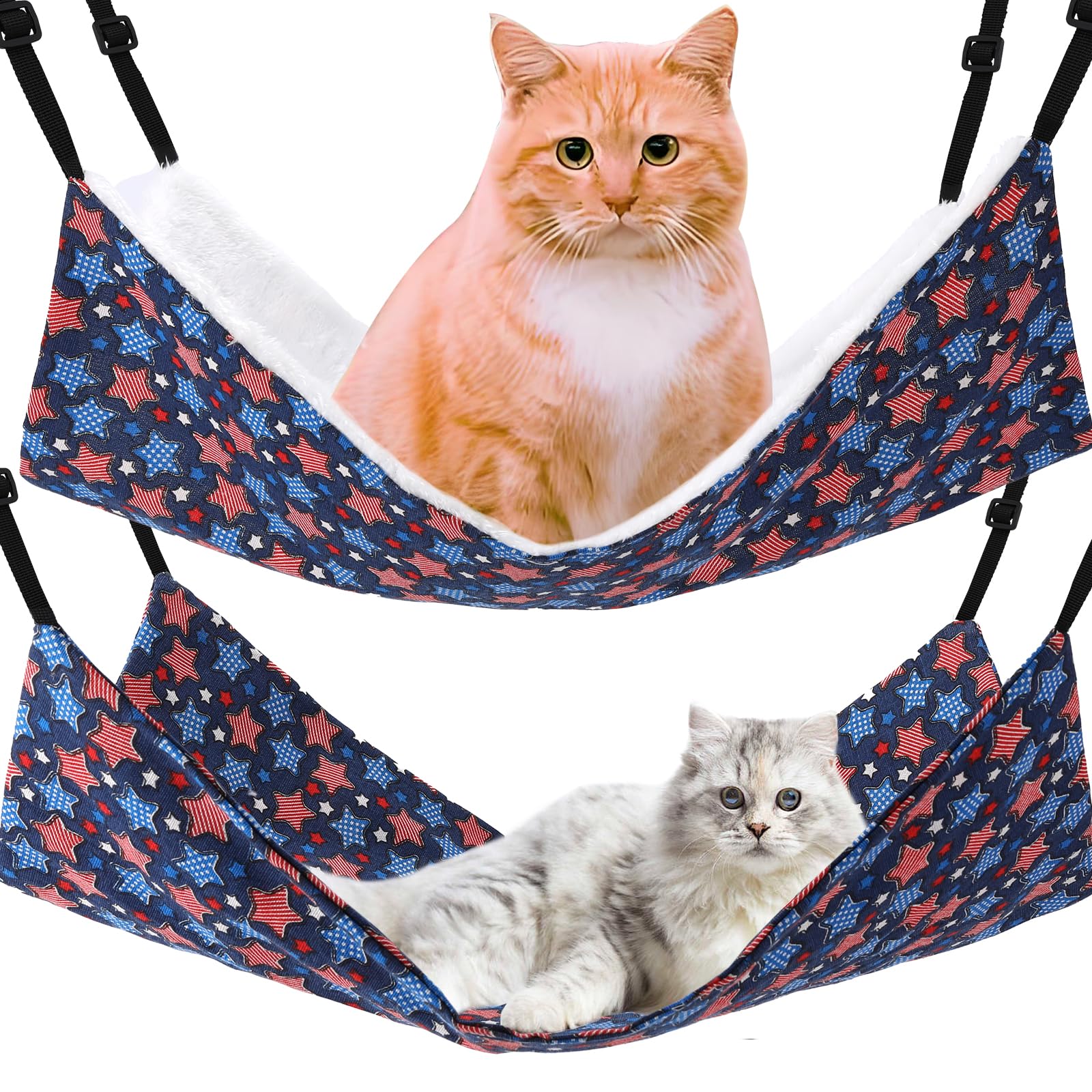 Admaison cat hammock for cages with stars pattern, ideal for small pets.