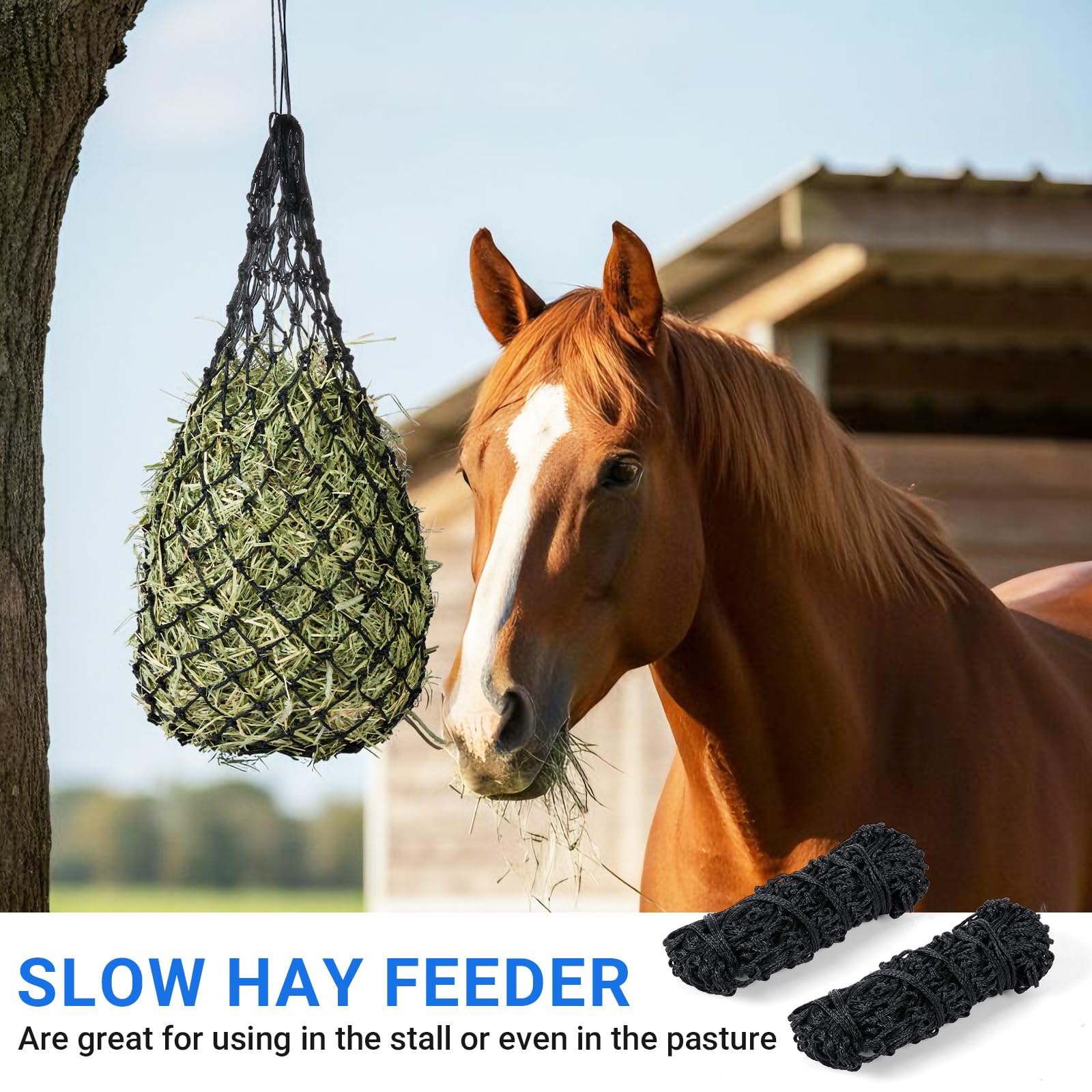 ADOEIAK hay bag contains inside-weave design to reduce waste during feeding