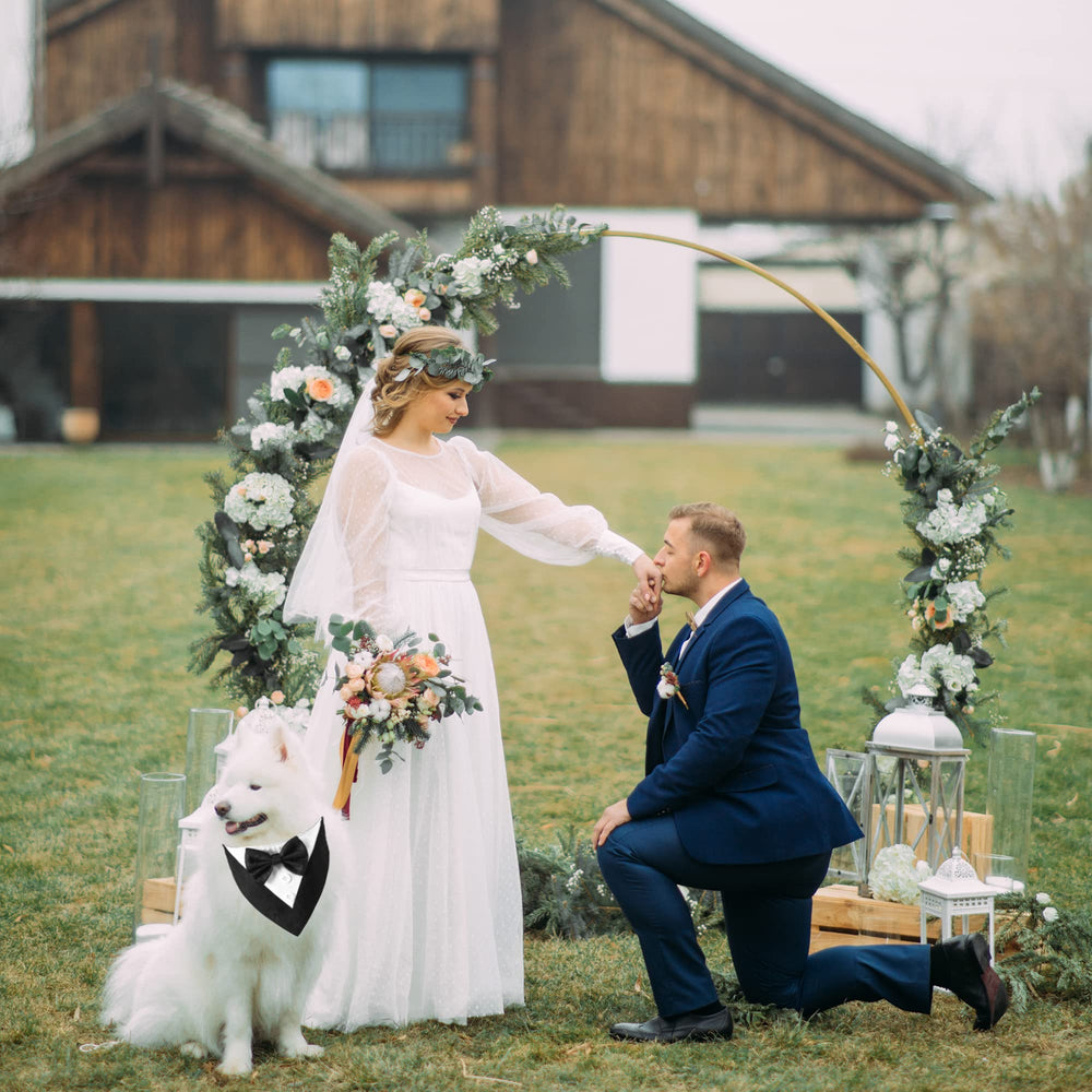 Adjustable Velcro neckband on ADOGGYGO tuxedo ensures a comfortable fit