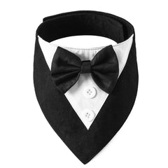 ADOGGYGO formal tuxedo with bowtie on black bandana for elegant wedding looks
