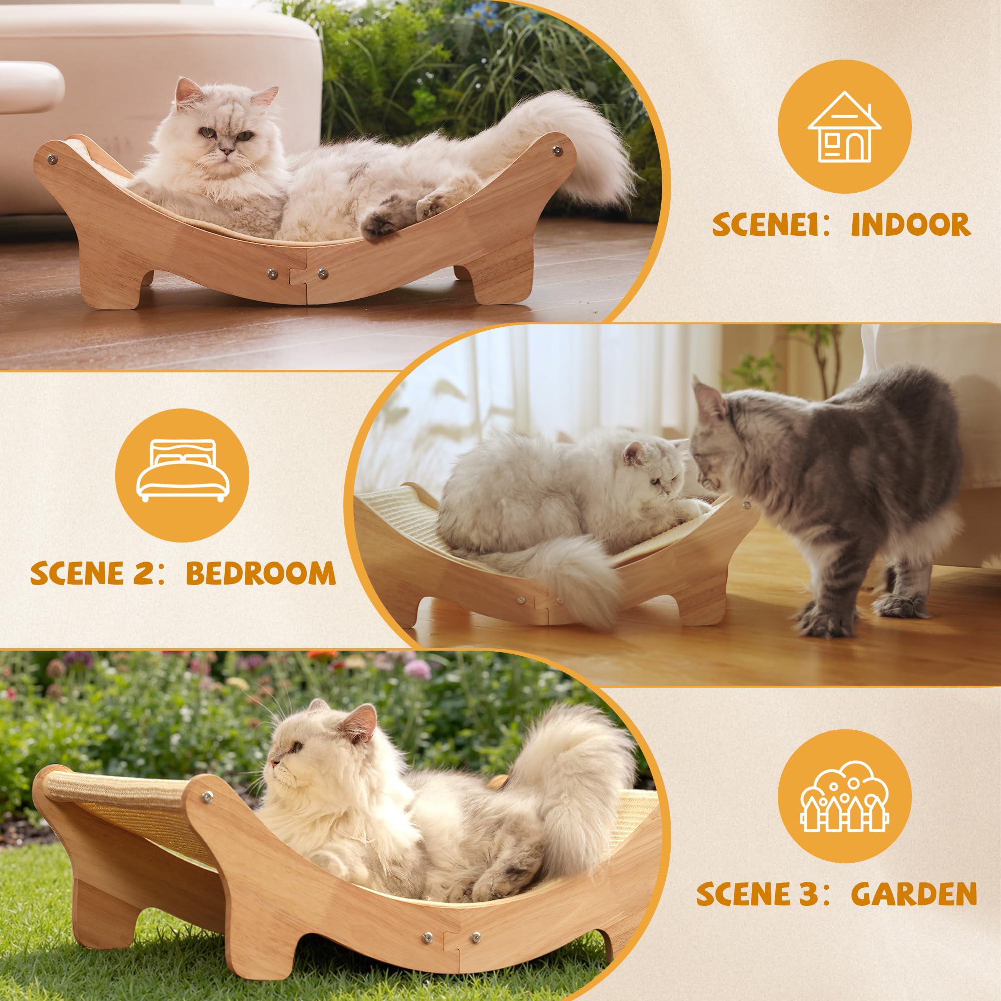 Adolug natural sisal tightly woven texture supports satisfying scratching.