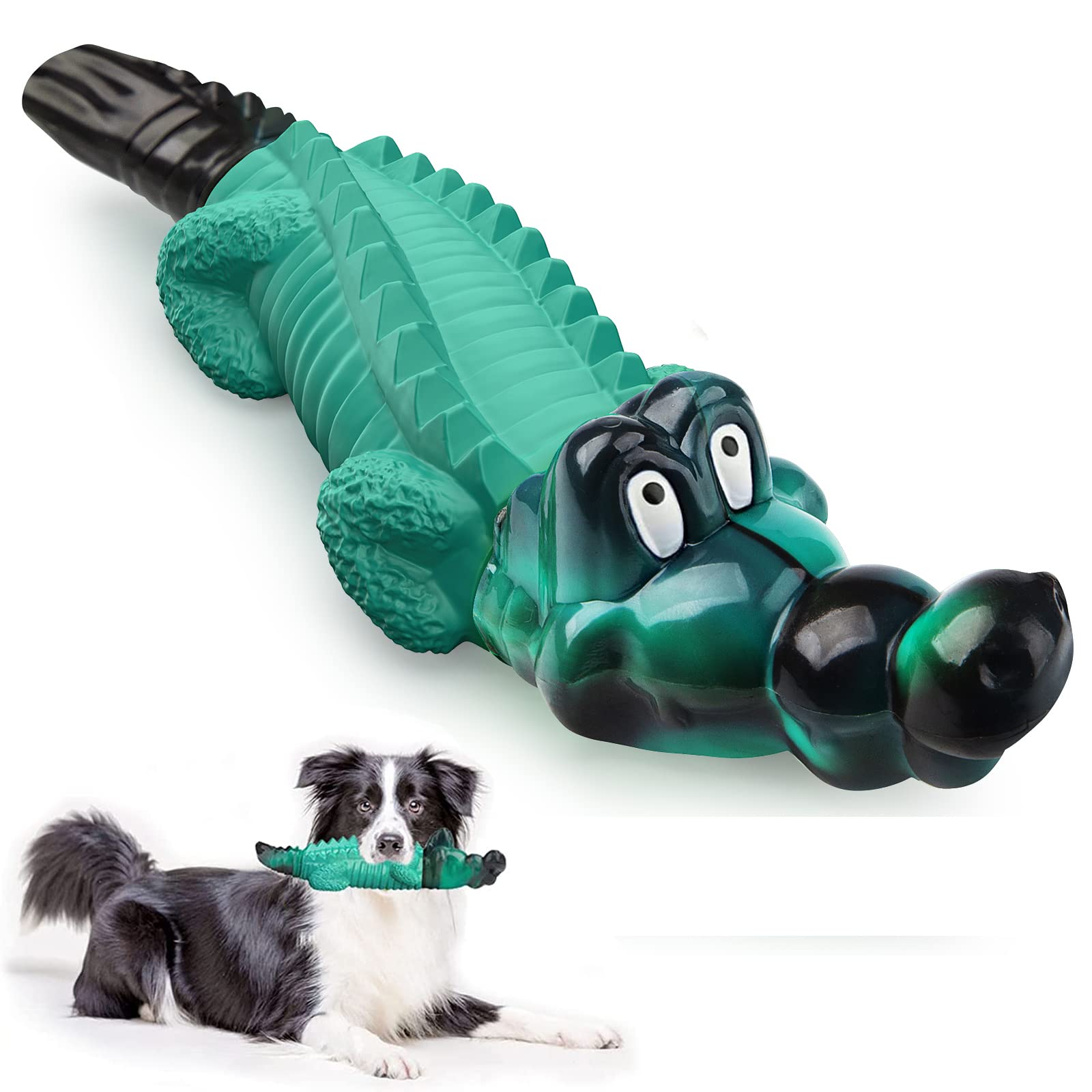 ADSDIA alligator toy in blue milk flavor entices dogs to chew.