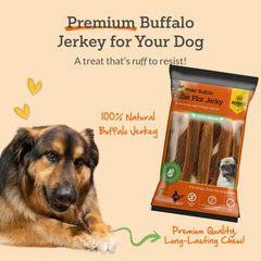 Close-up texture of Advance Pet Products buffalo gullet flat jerky for easy digestion