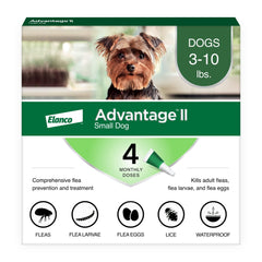 Advantage II Small Dog bottle and dropper for fast flea prevention on small breeds