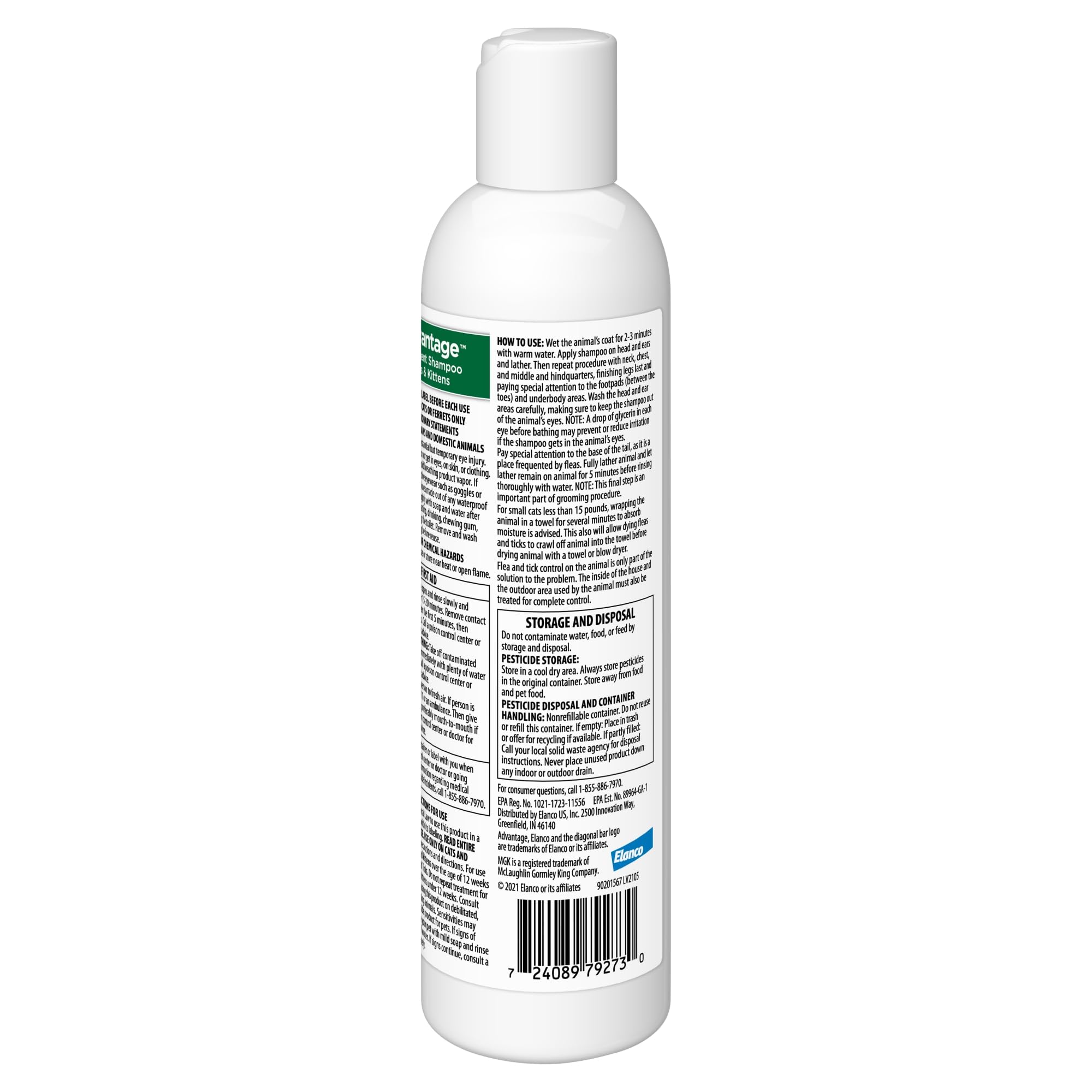 Advantage Cat Shampoo foamy lather demonstrating easy application for effective fur cleansing
