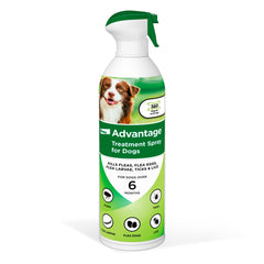 Advantage dog flea treatment spray bottle shows easy application and fast protection.