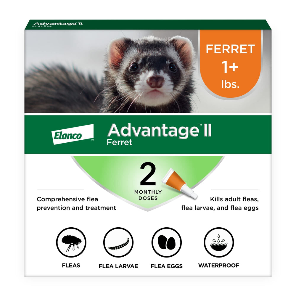 Advantage II Ferret tube applied on the neck for quick, convenient flea protection.
