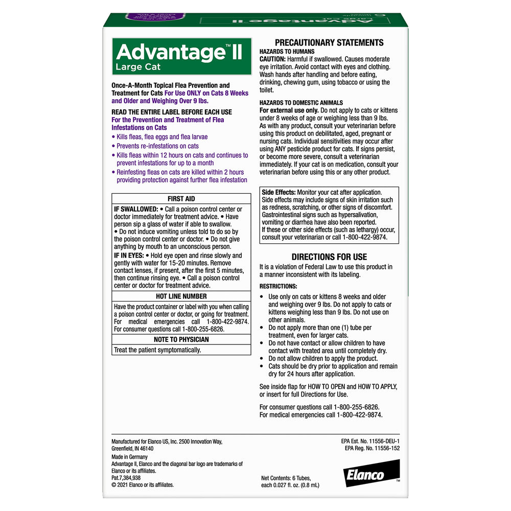 Advantage II Large Cat back-of-neck spot-on application is simple and fast.