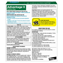 Advantage II spot-on application on dog's skin for fast flea control.