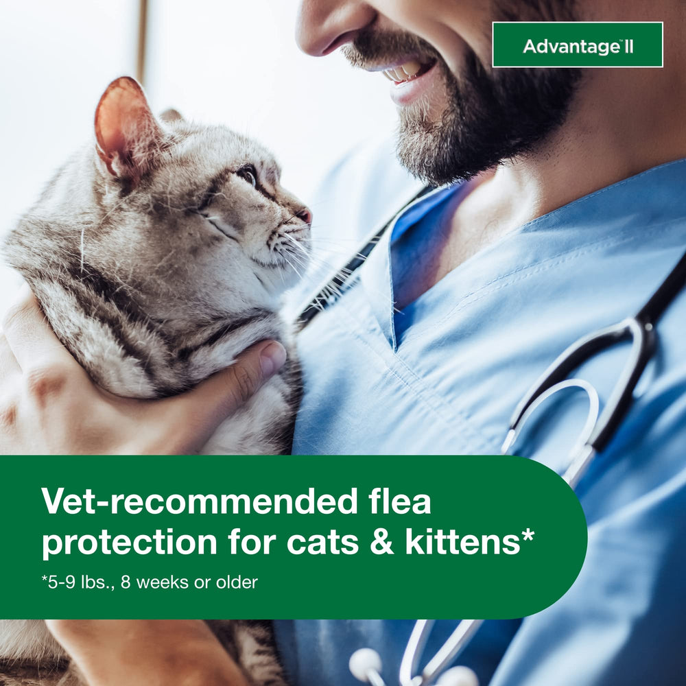 Advantage II Small Cat provides 30-day protection for ongoing flea control.