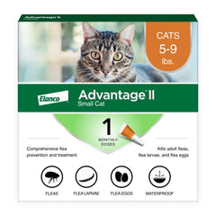 Advantage II Small Cat tube-application on the neck delivers fast flea protection