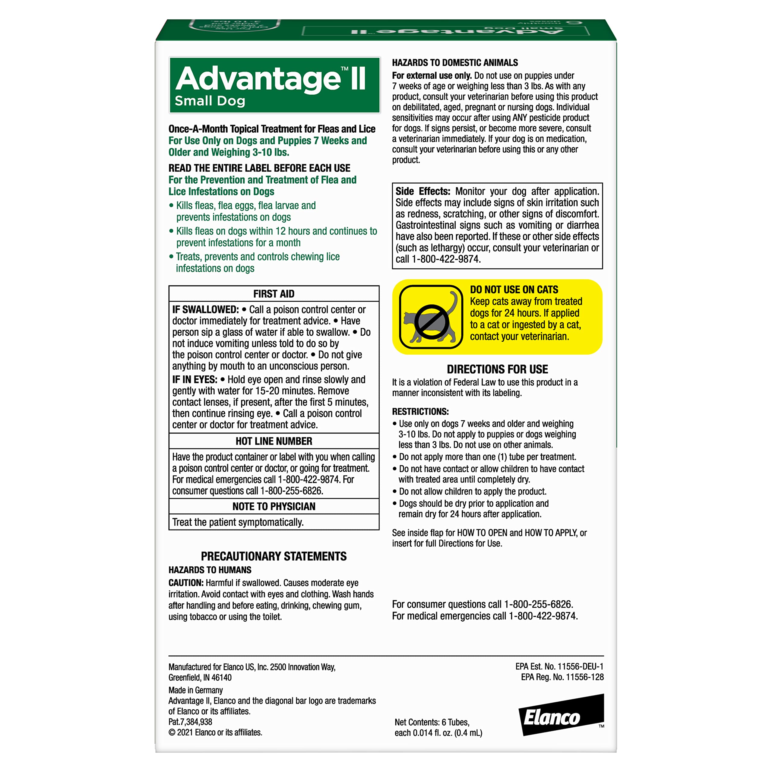 Advantage II Small Dog bottle with applicator ready for use