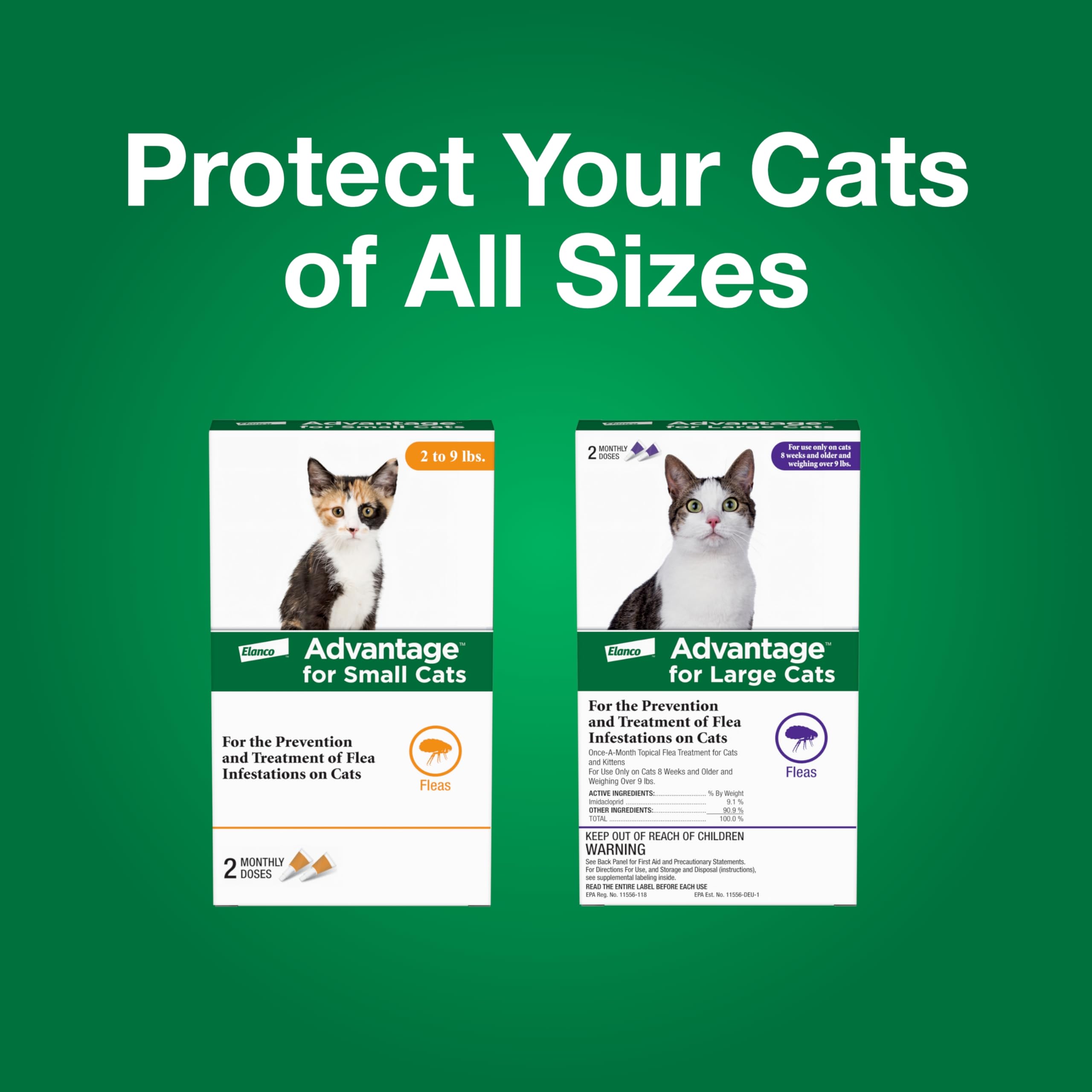 Two-treatments pack provides continued flea defense.
