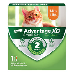 Advantage XD applied to a cat's neck for quick flea protection.