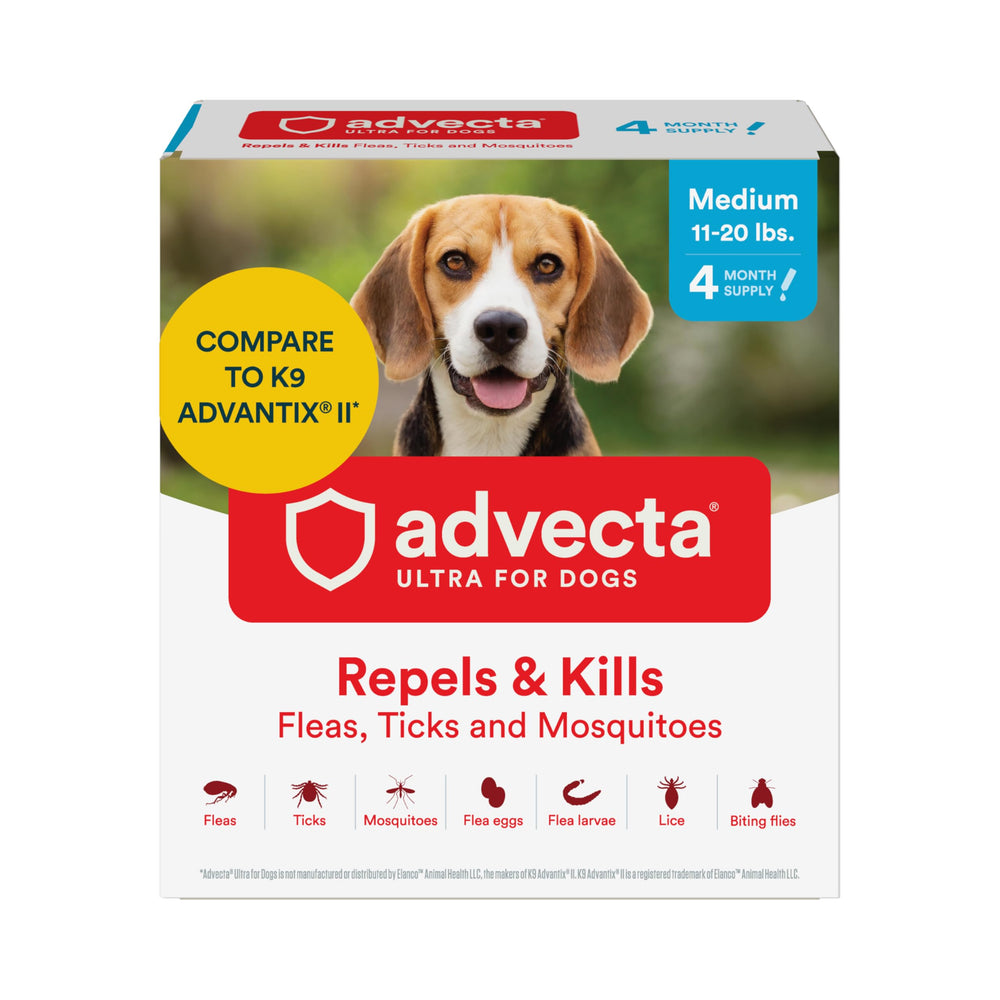 Advecta Ultra bottle pour shows easy application for fast flea protection.