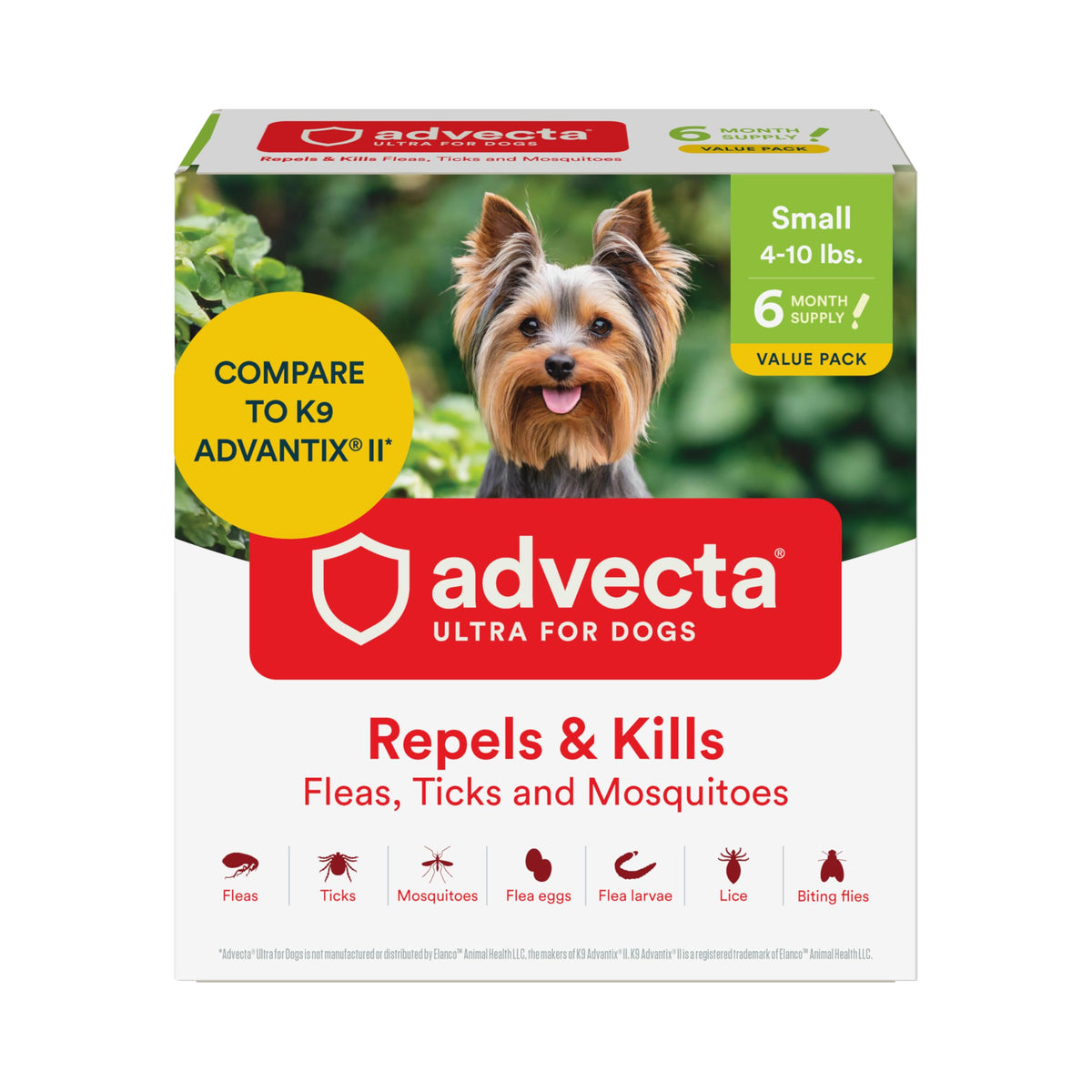 Advecta Ultra coat application on a small dog for flea and tick control.