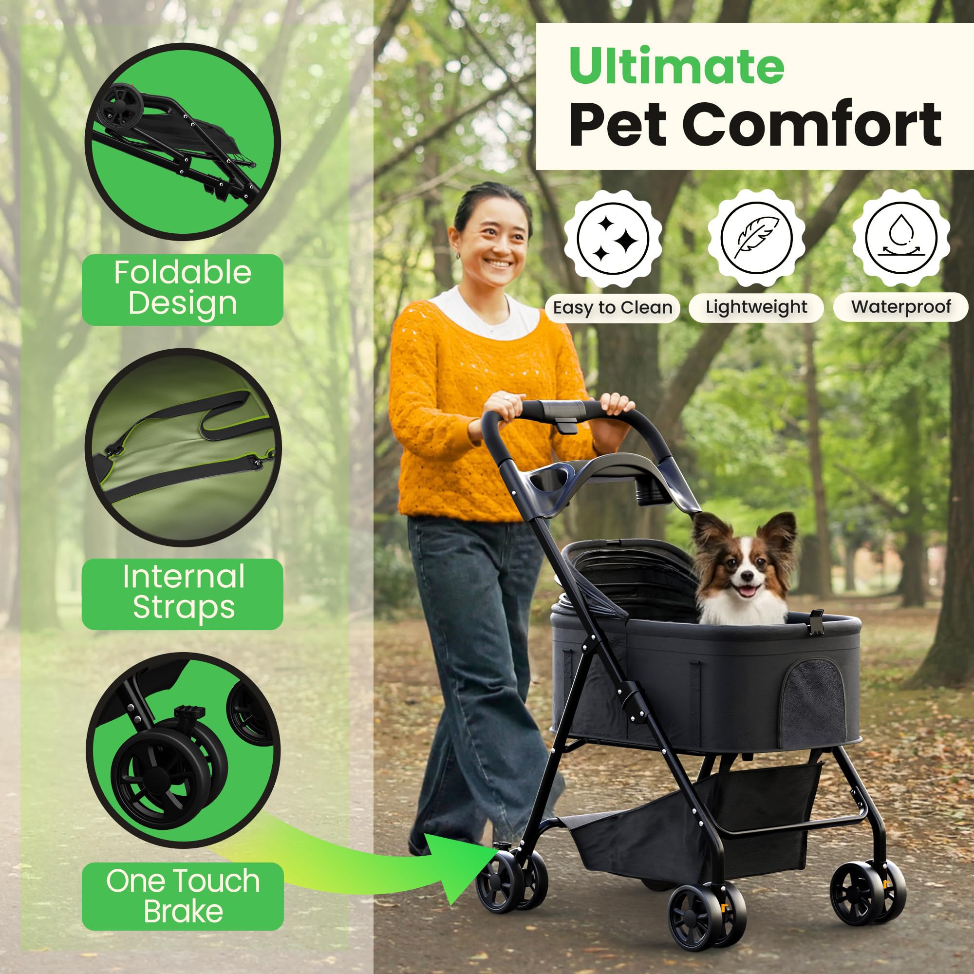 AdventEdge 360 swivel front wheels enable smooth navigation across surfaces.