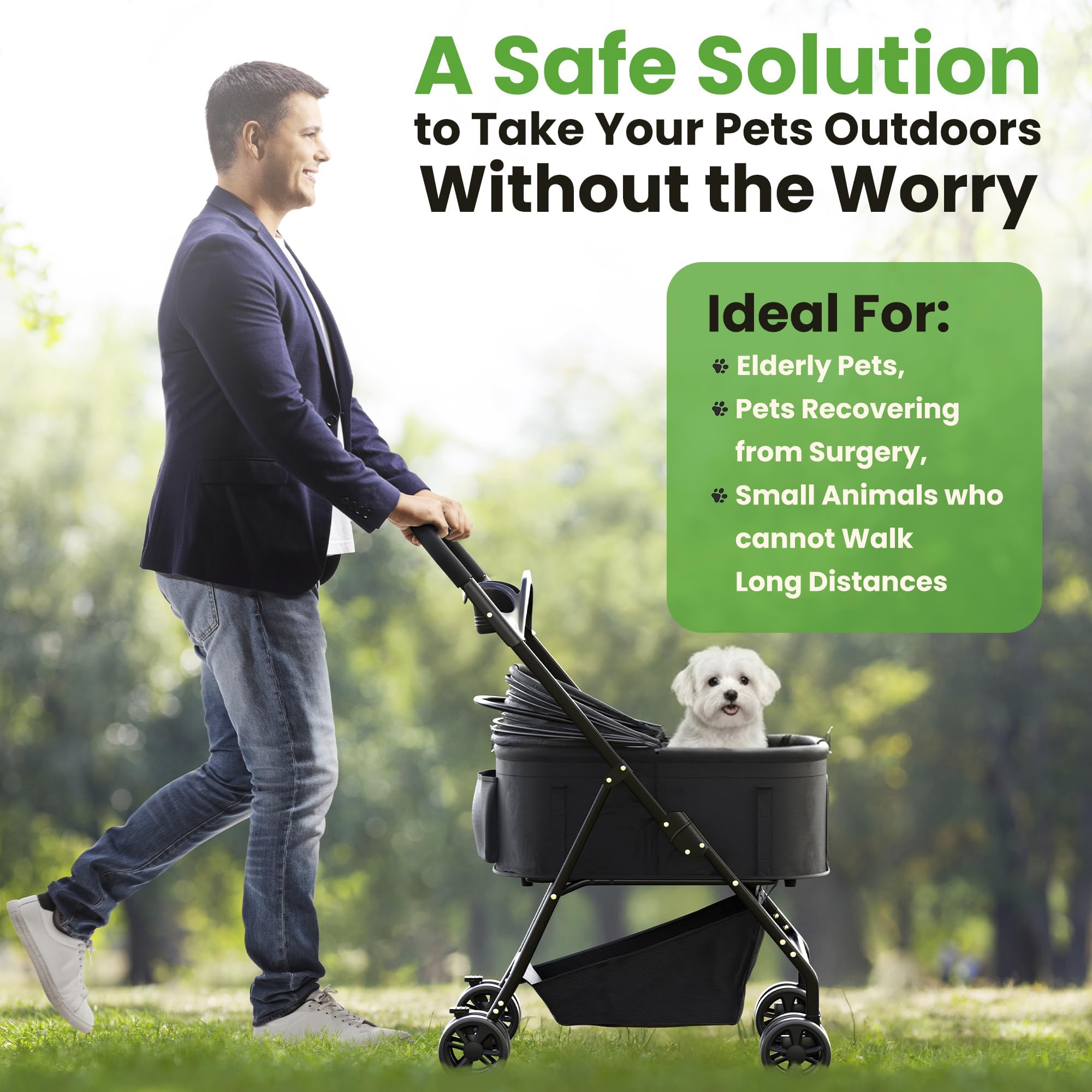 AdventEdge 66-lb capacity supports small to medium pets securely.