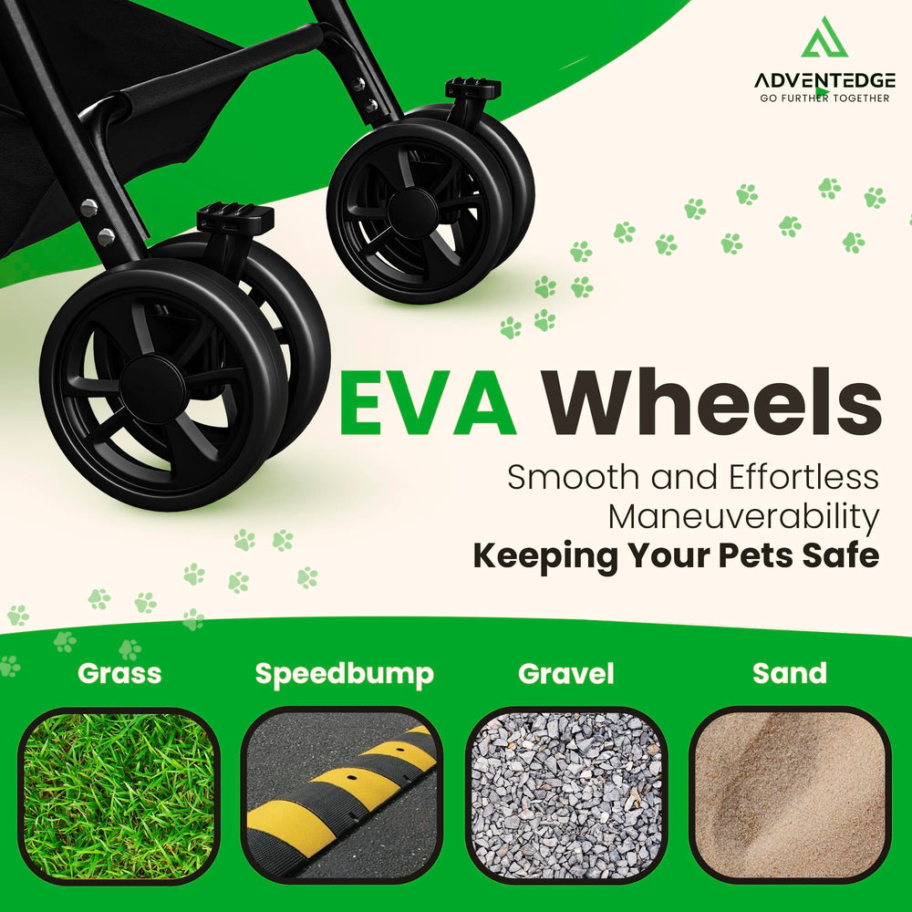 AdventEdge breathable mesh canopy keeps pets comfortable with airflow.
