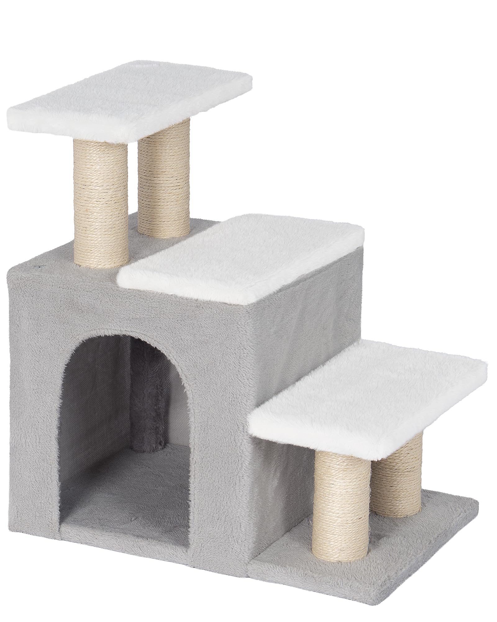 Aechonow 3-in-1 stairs in beige blend with decor while supporting pets.