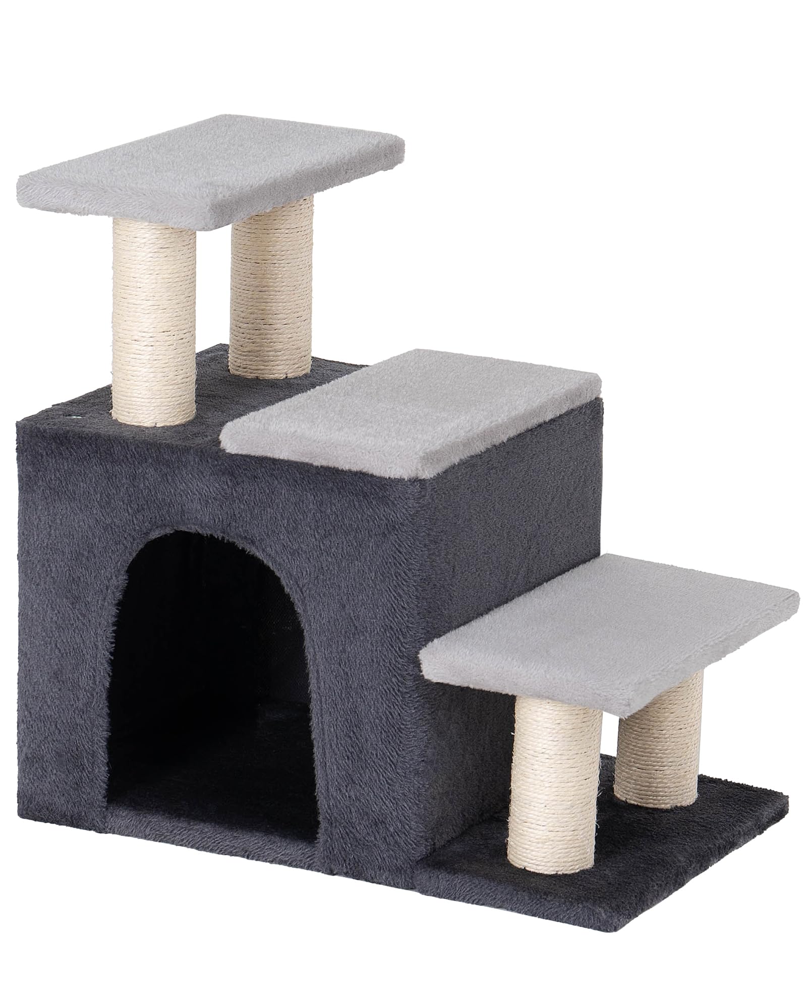 Aechonow 3-in-1 Pet Stairs interior view with cat condo access