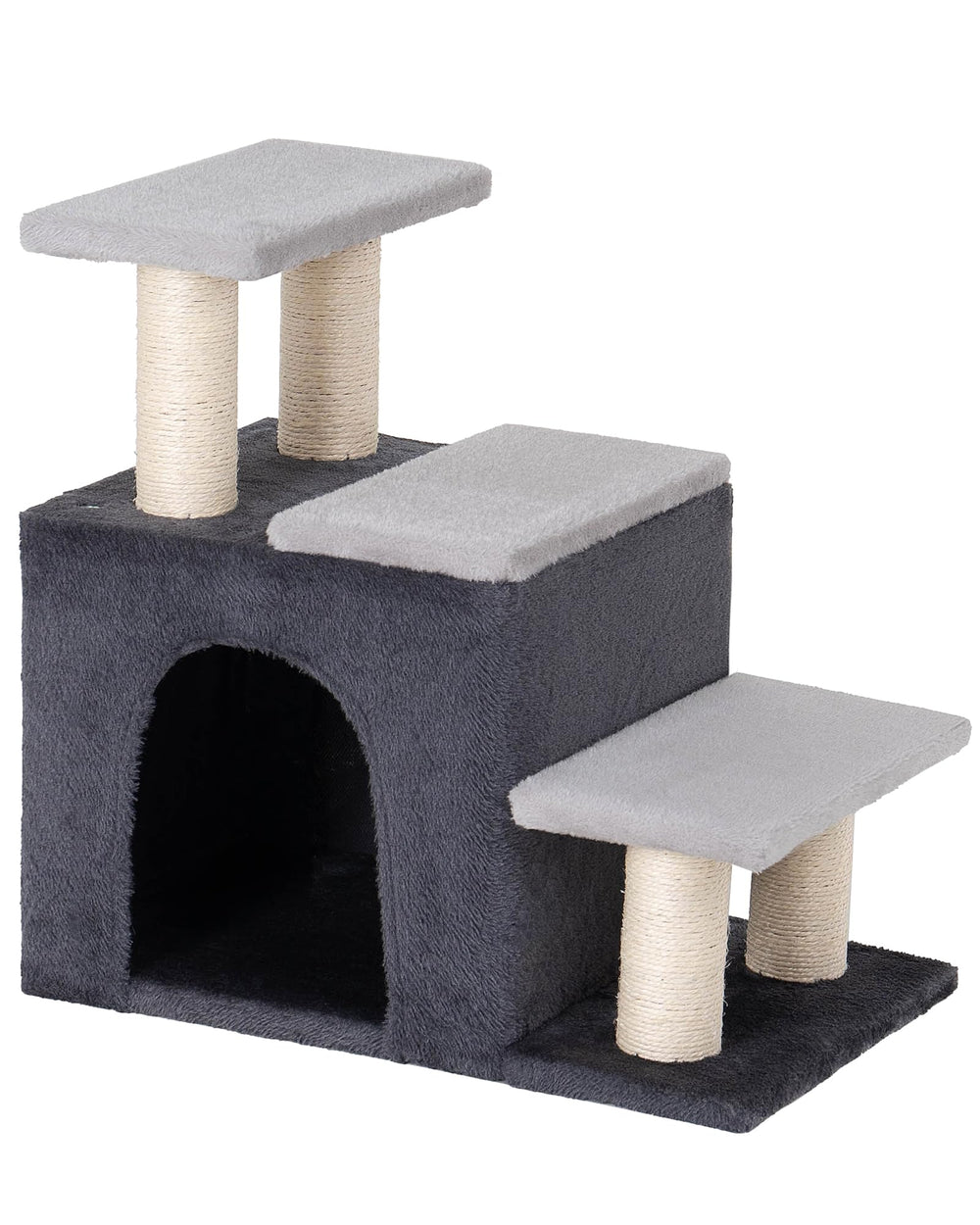 Aechonow 3-in-1 Pet Stairs interior view with cat condo access