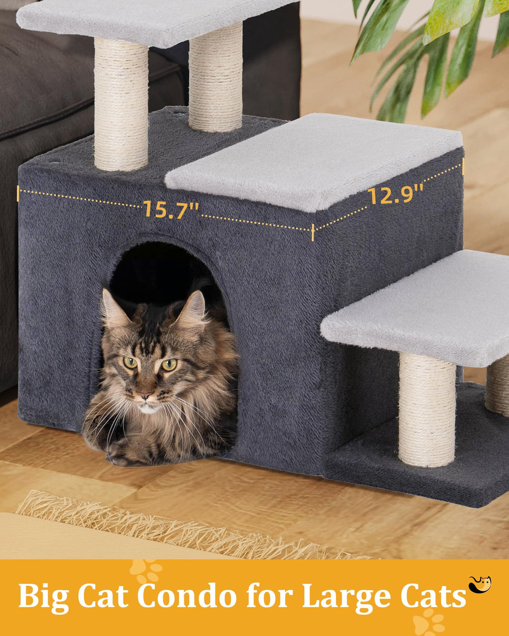 Aechonow 3-in-1 Pet Stairs sisal scratcher for paw-friendly activity