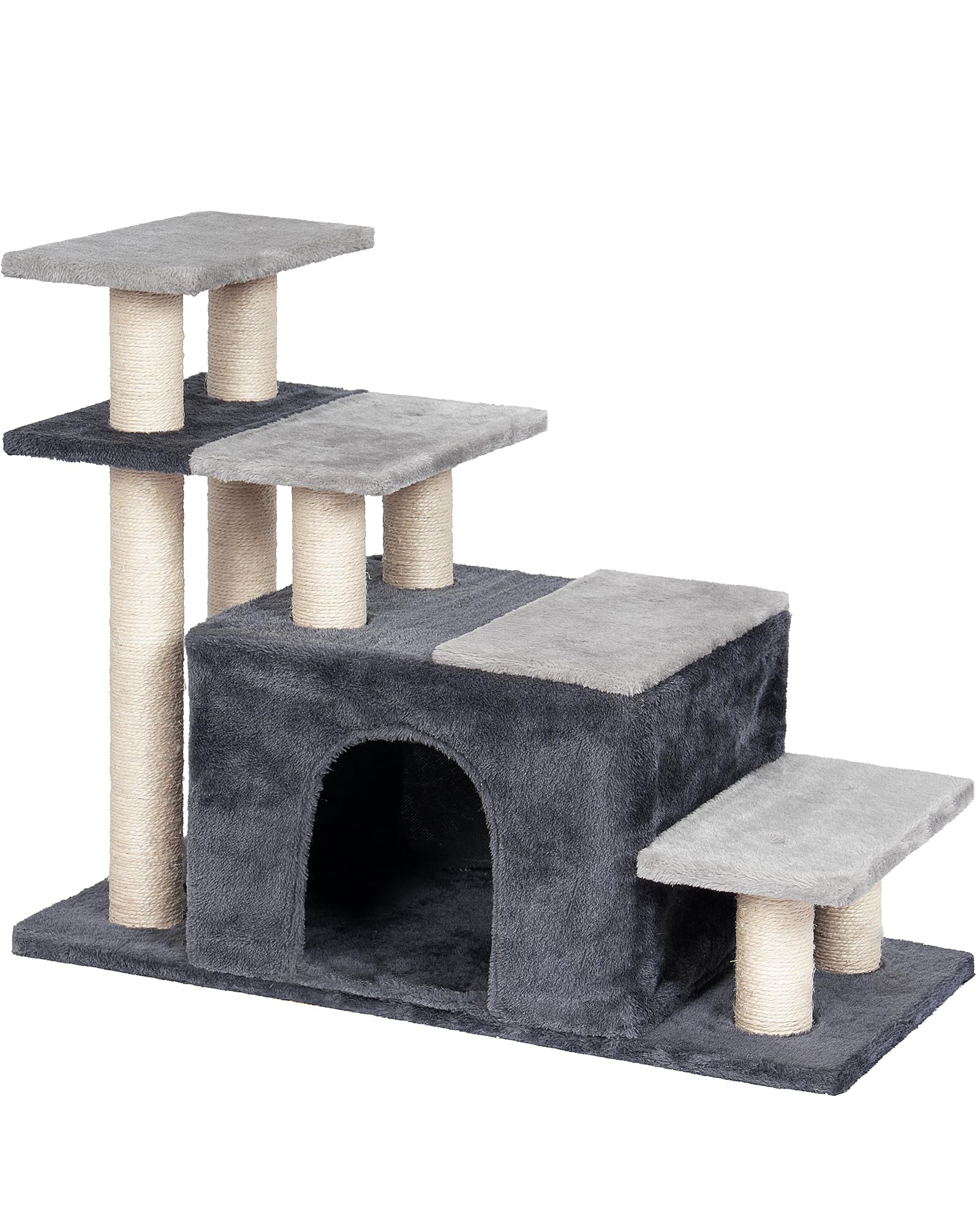 Aechonow 4-Tier Cat Steps in gray to suit modern decor