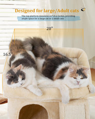 Aechonow cat tree large condo provides a private retreat and comfortable hideaway.