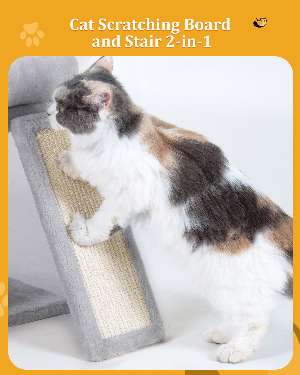Aechonow cat tree side view shows sturdy construction