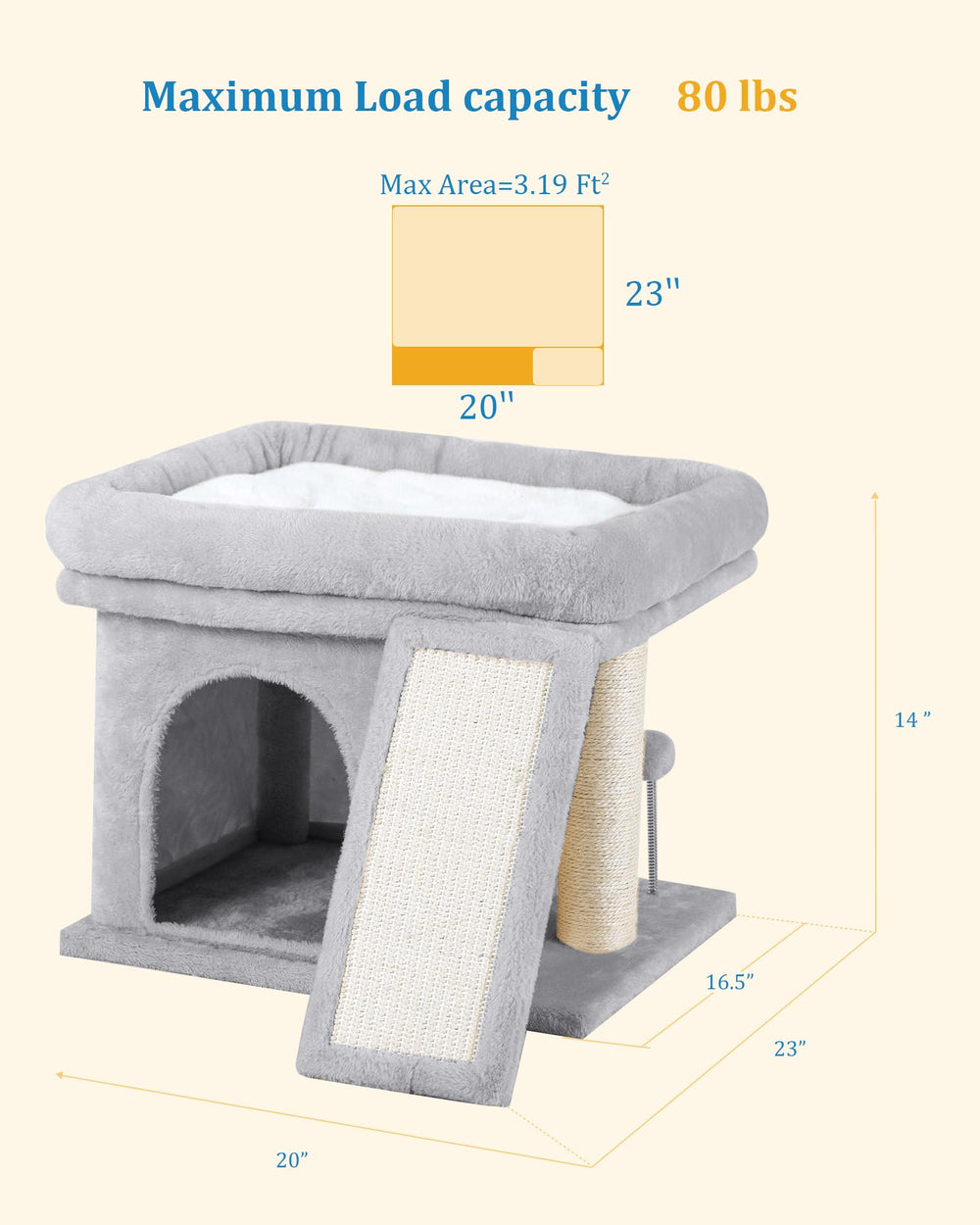 Aechonow natural sisal post satisfies scratching urges