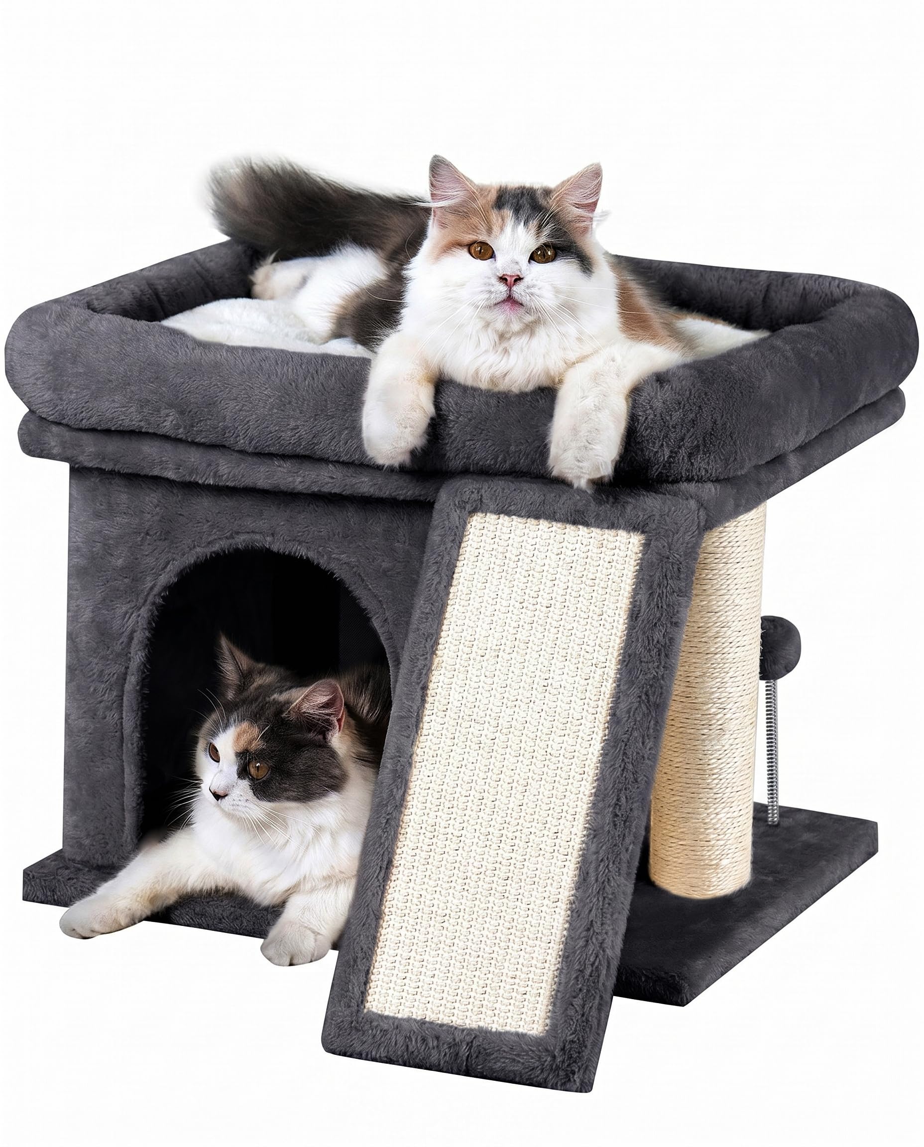 Aechonow cat tree top perch bed for large cats, cozy resting spot