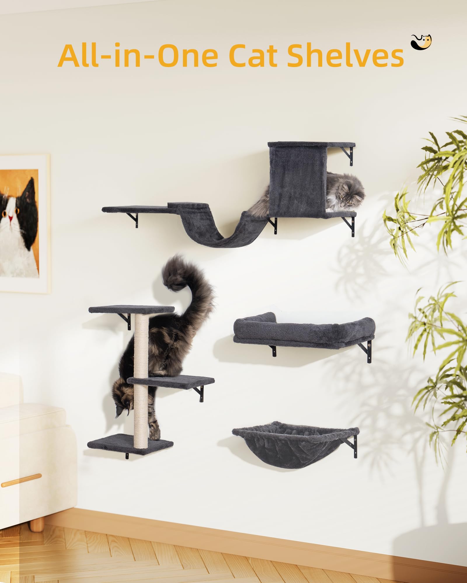 Aechonow wall-mounted unit lets cats observe from heights